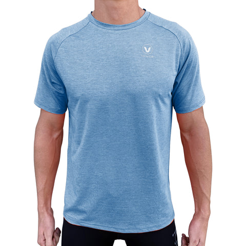 Mens UV Performance Tech Tee- Heather Blue