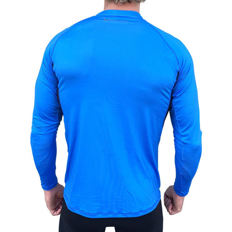 Long Sleeve Rash Top - Cyan/Black