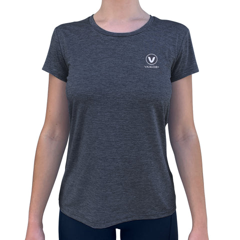 Womens UV Performance Tech Tee- Charcoal