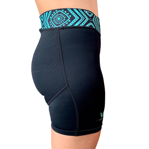 VOCEAN Women's Paddle Shorts - Black/Teal
